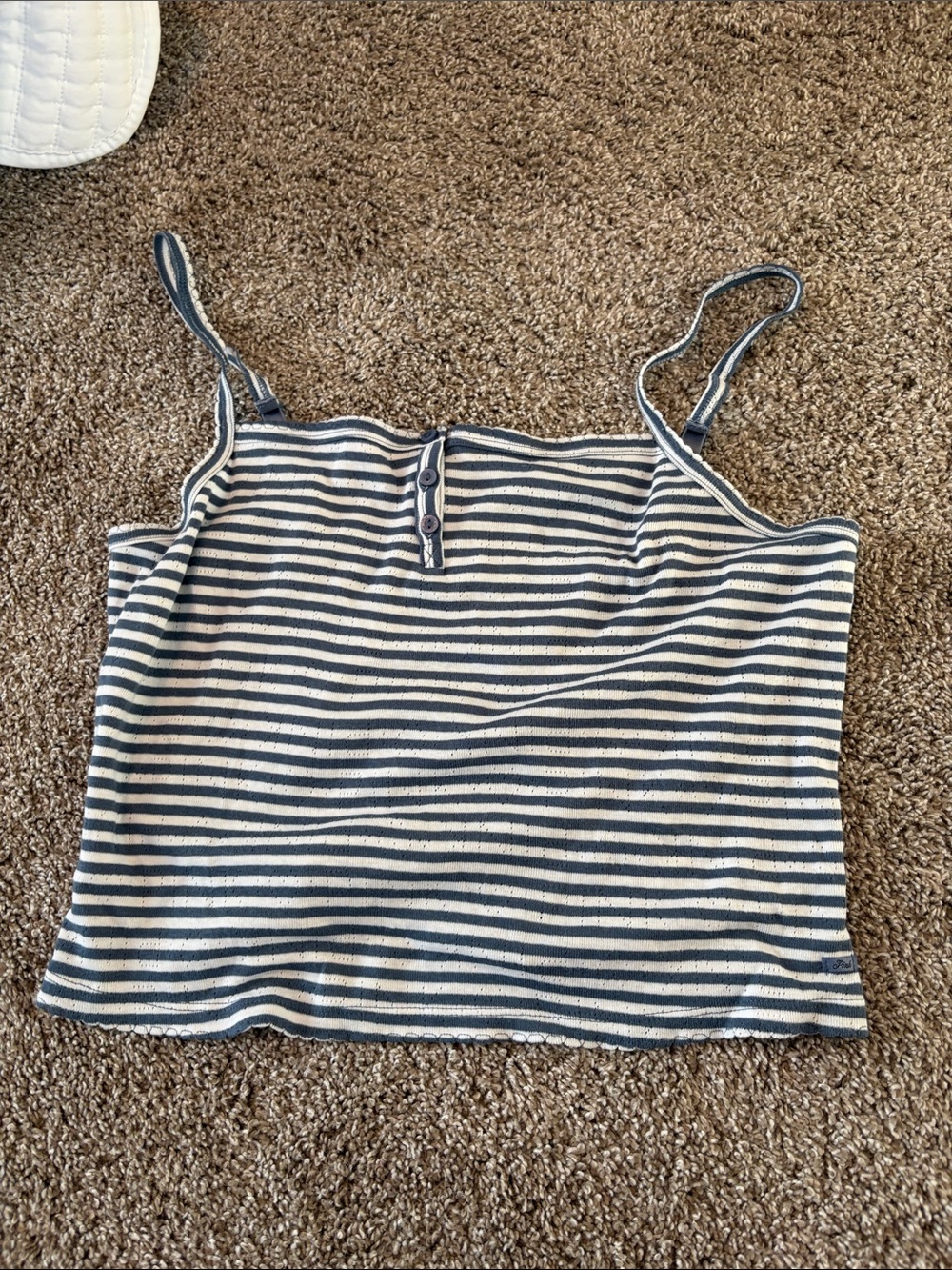 PINK Victoria's Secret Navy and White Striped Cropped Camisole
